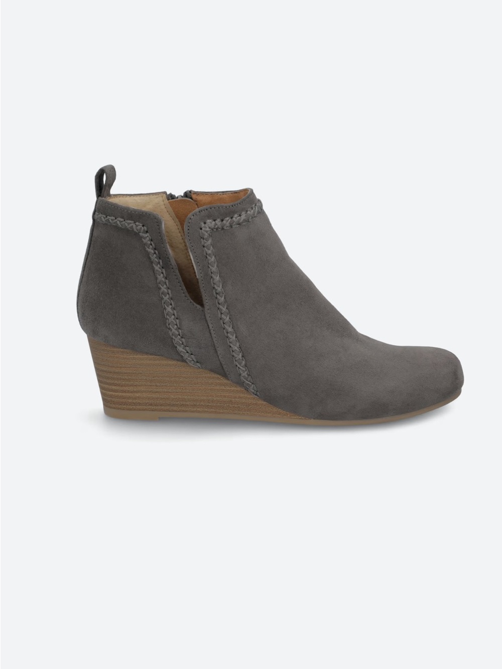 Women's Grey Suede Wedge Ankle Boots